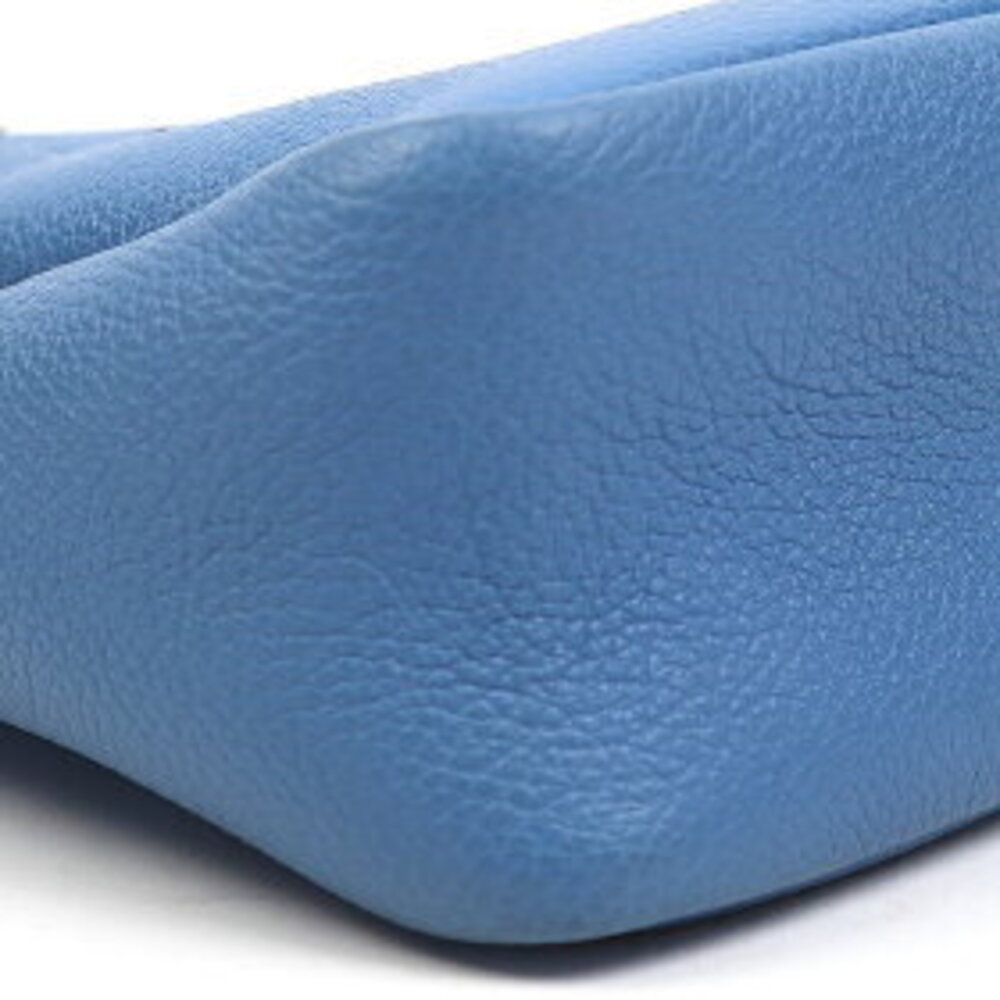 Prada calf leather handbag metal logo triangle stitching Blue tote bag - Picture 7 of 7